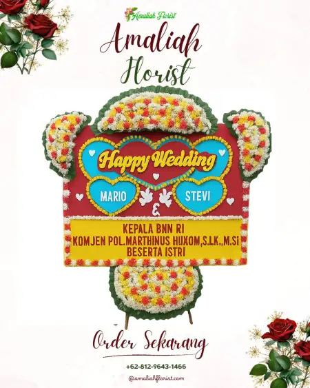 Papan Bunga Pernikahan Golan